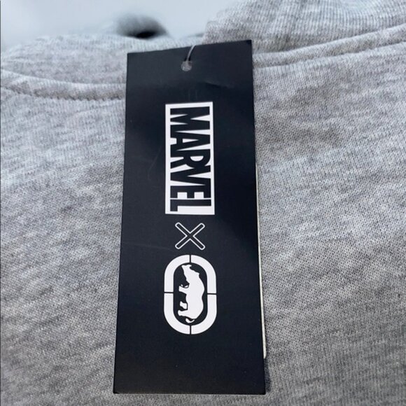 Ecko Unlimited Marvel Full Send Hoodie Sweatshirt Gray Mix Men's Size Medium - Picture 6 of 12